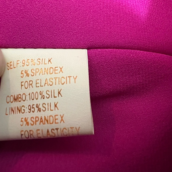 Marchesa Strapless Fuchsia silk mini cocktail Dress Sz S great condition - Picture 6 of 8